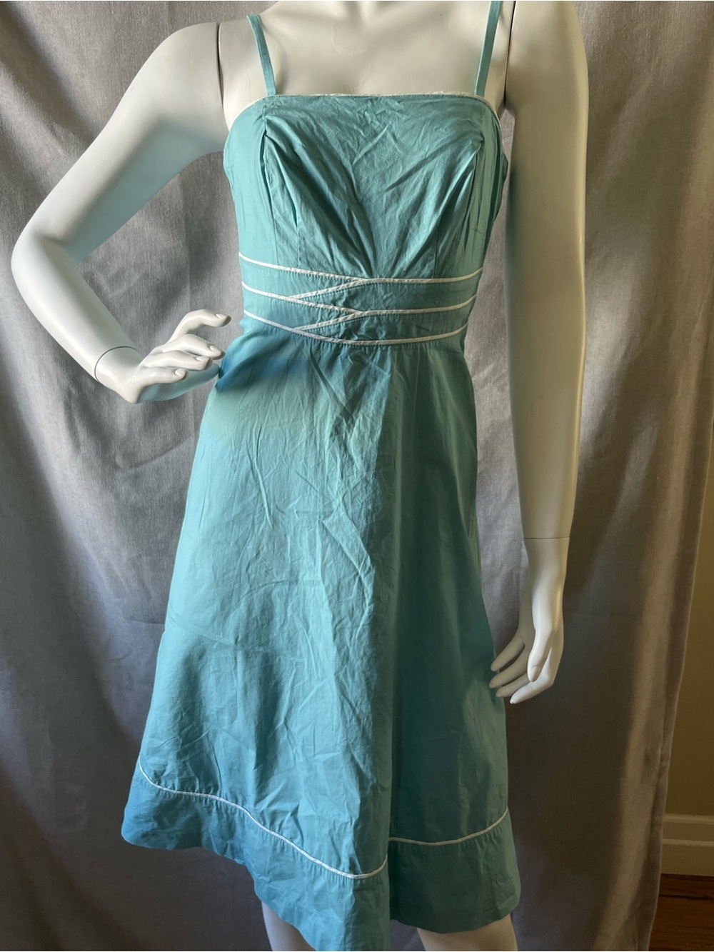 RW&CO. Light Teal Spaghetti Strap/ Strapless Dress Circa 2007 - Picture 4 of 10